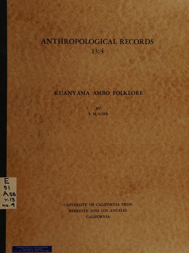 Cover for Kuanyama Ambo folklore