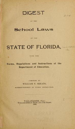Cover for Digest of the school laws of the state of Florida