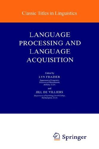 Cover for Language Processing and Language Acquisition (Studies in Theoretical Psycholinguistics)