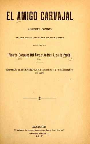 Cover for El amigo Carvajal