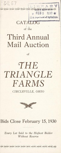 Cover for Catalog of the third annual mail auction of the Triangle Farms