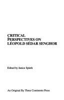 Cover for Critical Perspectives on Leopold Sedar Sanghor (Critical Perspectives)