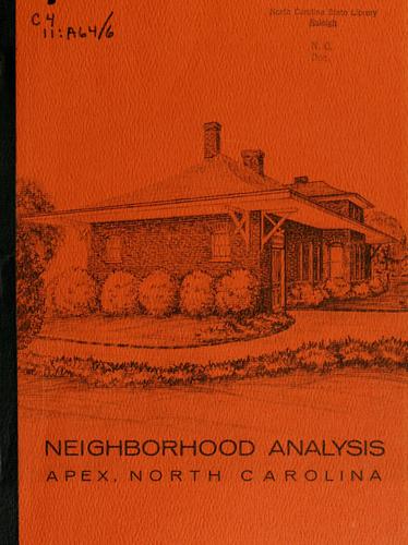 Cover for Neighborhood analysis, Apex, North Carolina