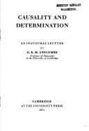 Cover for Causality anddetermination
