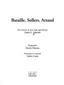 Cover for Bataille, Sollers, Artaud