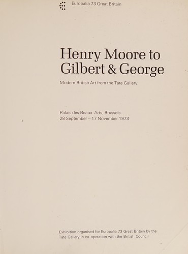 Cover for Henry Moore to Gilbert & George