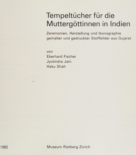 Cover for Tempeltücher für die Muttergöttinnen in Indien