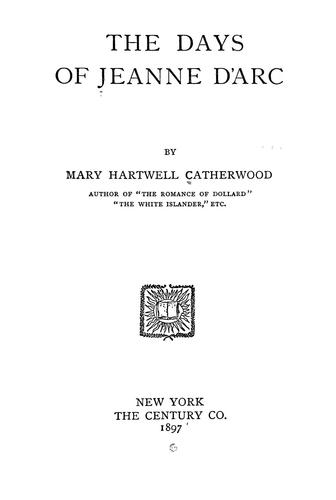 Cover for The days of Jeanne d'Arc