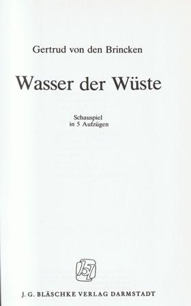 Cover for Wasser der Wüste