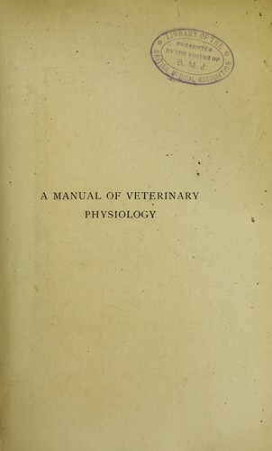 Cover for A manual of veterinary physiology