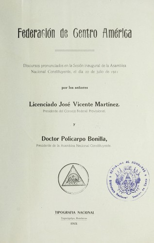 Cover for Federación de Centro América