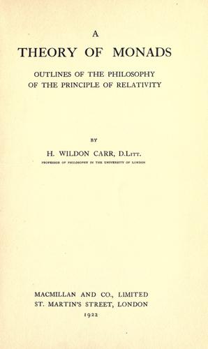 Cover for A theory of monads