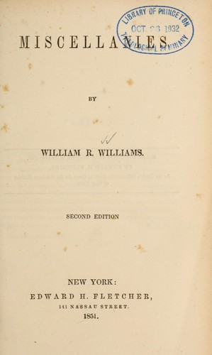 Cover for Miscellanies