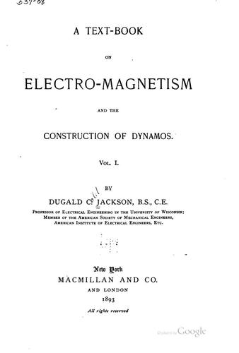 Cover for A text-book on electro-magnetism and the construction of dynamos.