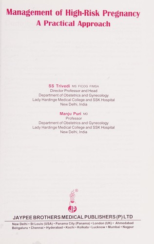 Cover for Management of high-risk pregnancy