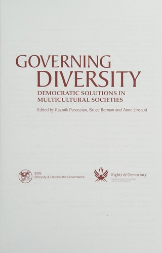 Cover for Governing diversity