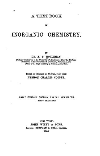 Cover for A text-book of inorganic chemistry.