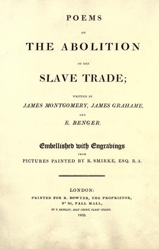 Cover for Poems on the abolition of the slave trade