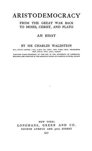 Cover for Aristodemocracy, from the great war back to Moses, Christ, and Plato