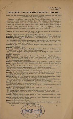 Cover for Venereal diseases