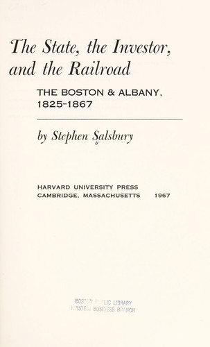 Cover for The State, the investor, and the railroad