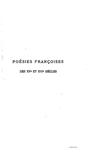 Cover for Recueil de poésies françoises des XVe et XVIe siècles