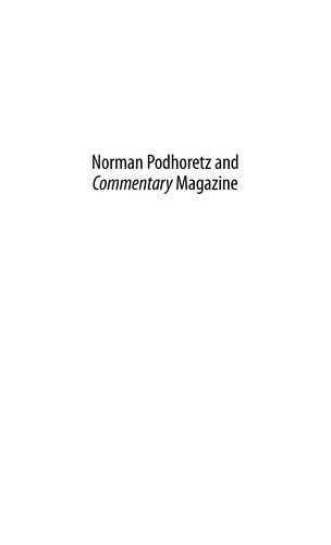 Cover for Norman Podhoretz and Commentary Magazine