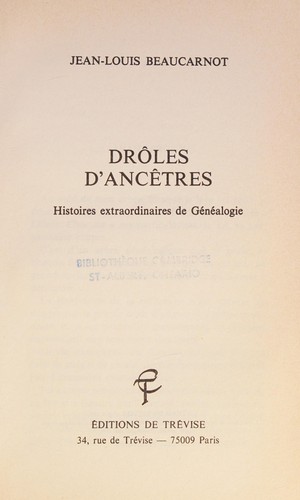 Cover for Drôles d'ancêtres