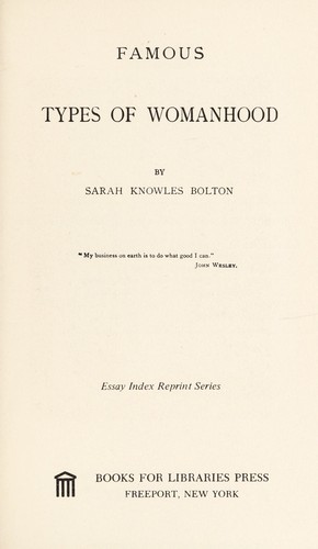 Cover for Famous types of womanhood.