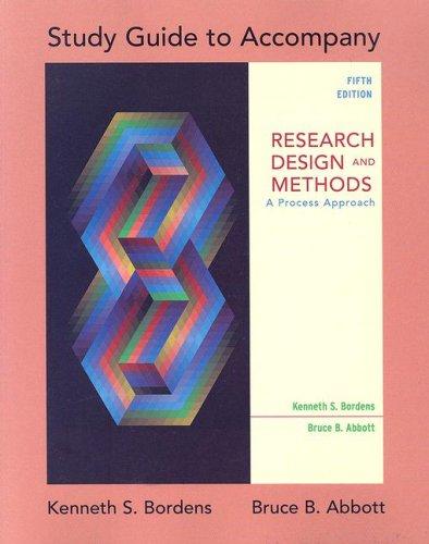 Cover for Study Guide for use with Research Design and Methods
