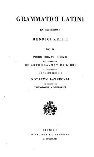 Cover for Grammatici latini