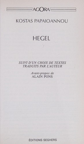 Cover for Hegel