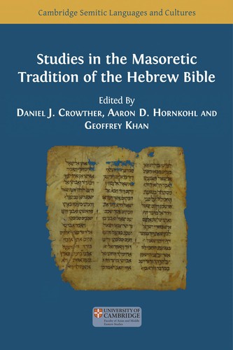 Cover for Studies in the Masoretic Tradition of the Hebrew Bible