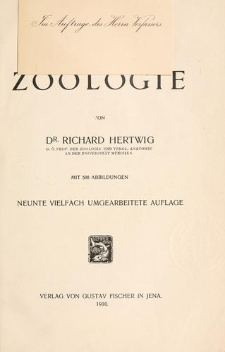 Cover for Lehrbuch der Zoologie