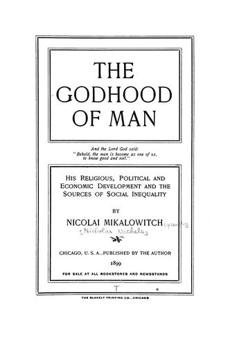 Cover for The godhood of man