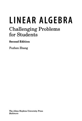 Cover for Linear algebra