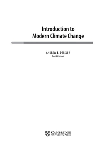 Cover for Introduction to modern climate change