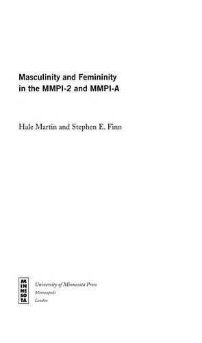 Cover for Masculinity and femininity in the MMPI-2 and MMPI-A