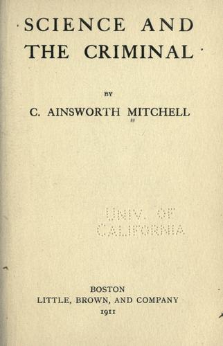 Cover for Science and the crimial