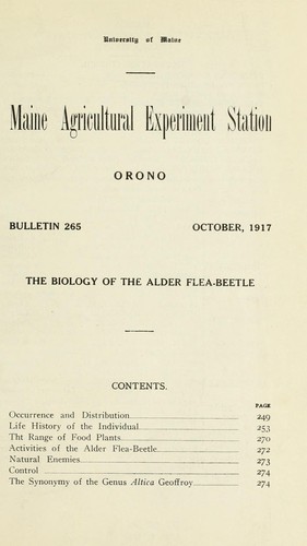 Cover for The biology of the alder flea-beetle