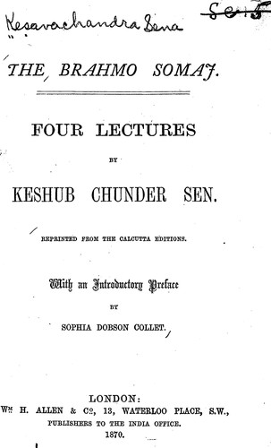 Cover for The Brahmo Somaj