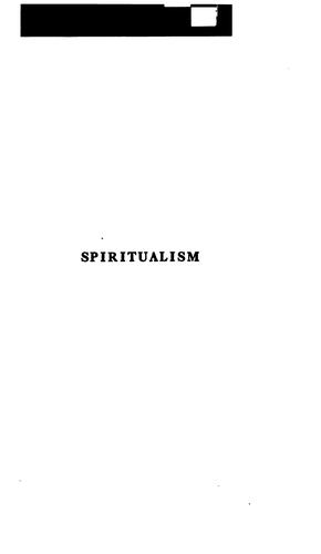 Cover for Spiritualism