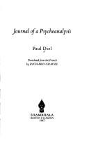 Cover for Journal of a psychoanalysis