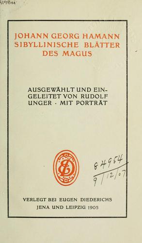 Cover for Sibyllinische Blätter des Magus