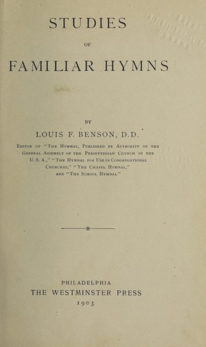 Cover for Studies of familiar hymns