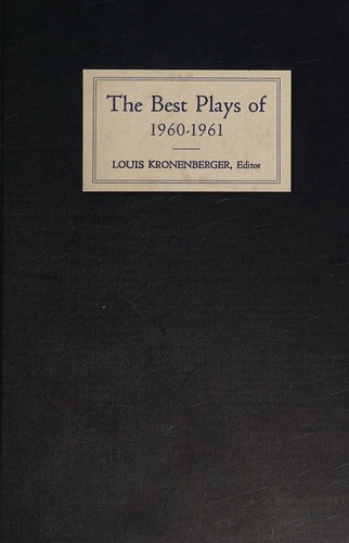 Cover for The best plays of 1960-1961