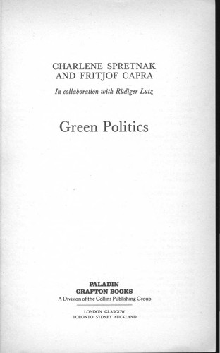 Cover for Green politics