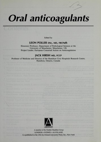 Cover for Oral anticoagulants