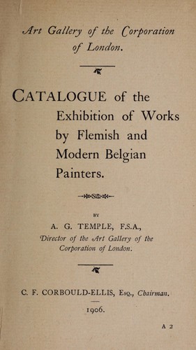 Cover for Catalogue of the exhibition of works by Flemish and modern Belgian painters