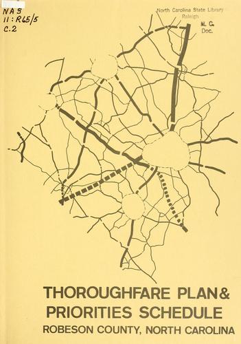 Cover for Thoroughfare plan & priorities schedule, Robeson County, North Carolina